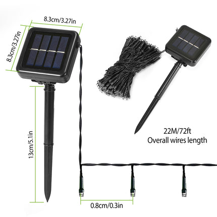 1Pc 200 LED 22M Solar String Lights With 8 Lighting Modes IP44 Waterproof For Christmas Wedding Party Garden Yard Decor