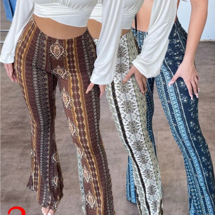 High Elastic Tight Pants Slim Sexy Print Trousers Womens Clothing