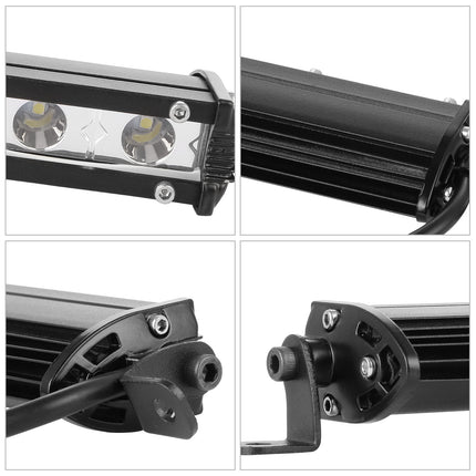 7in LED Light Bar Single Row Offroad Spot Lights 18W Ultra Slim Straight Work Light For Trailer Truck Bus Boat