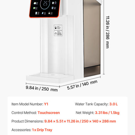 Countertop Instant Hot Water Dispenser With 6 Temps 7 Volumes 101oz Tank