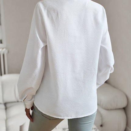Striped Long Sleeve Shirt Fashion Ruffle Design Button Up Tops Casual Office Blouse Elegant Commuting Women's Clothing