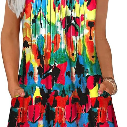 Loose Beach Vacation Casual Round Neck Sleeveless Vest Dress