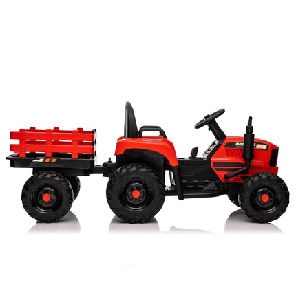 Ride On Tractor With Trailer,24V 400W Powered Electric Tractor Toy W Remote Control,electric Car For Kids,Three Speed Adjustable,Power Display, USB,MP3 ,Bluetooth,LED Light,Two-point Safety Belt.