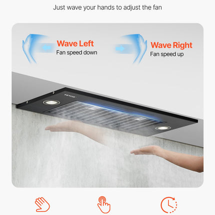 30in Built-in Range Hood Insert Vent Hood 800CFM Gesture & Touch Control