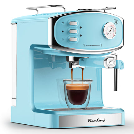 20 Bar Espresso Machine - Professional Compact Espresso Maker With Milk Frother, 54oz Large Water Tank, Low Noise, For Cappuccino, Latte, Blue, Amazon Resale Prohibited