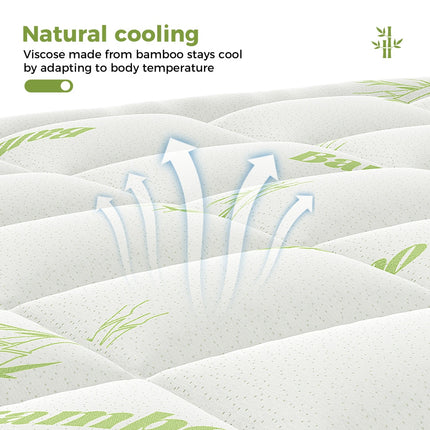 Mattress Protector, Thickened Mattress Pad With Bamboo Fiber Viscose Filling