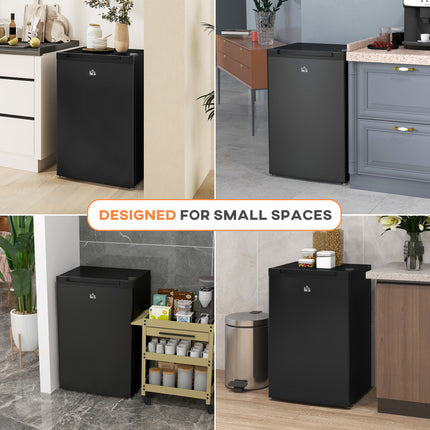 Upright Freezer, 3 Cu Ft Small Freezer with Reversible Single Door, Adjustable Thermostat for Home, Apartment, Black