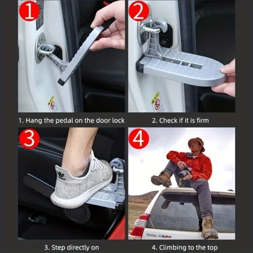 New Foldable Car Roof Rack Step Car Door Step Multifunction Universal Latch Hook Foot Pedal Aluminium Alloy Safety RV Car Accessories