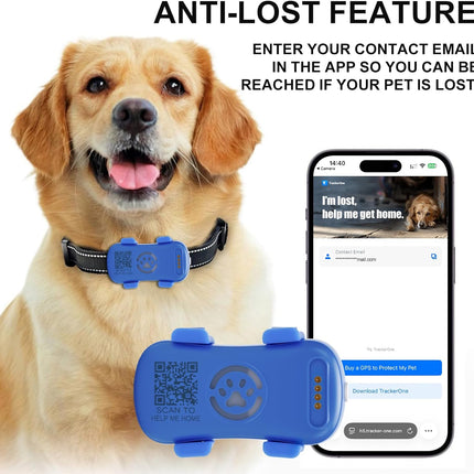 Dog GPS Tracker Real Time, Anti-Lost Pet Tracker With Geofence, Flash Light And Sound Alarm, Unlimited Distance Tracking, Fits Most Pet Collars, Subscription Required