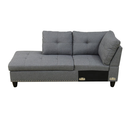 Self-pickup Only--Grey Linen 3-Piece Sofa Set Living Room Sofa