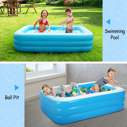 1Pc Inflatable Swimming Pools Family Swim Play Center Pool Blow Up Kiddie Pool For Family Inflatable Lounge Pool For Kids 103x69x24in