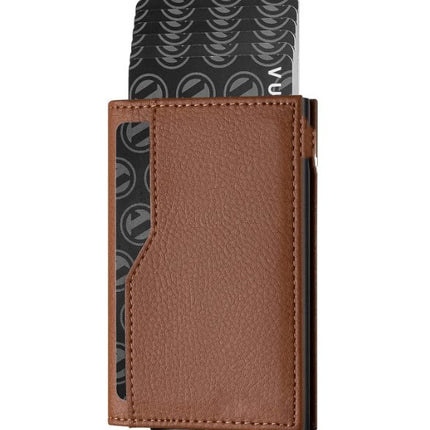 Credit Card Case With Double Id Window Rfid Blocking Automatic Leather Up Wallet