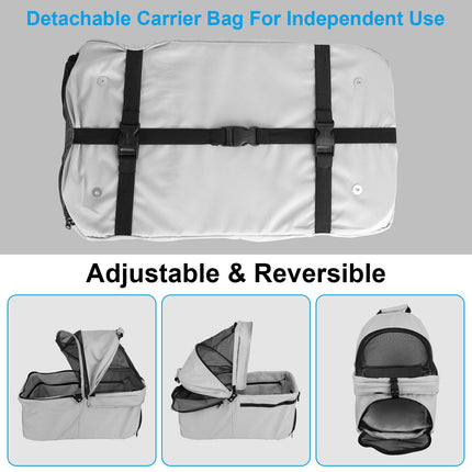 1Pc 4-Wheels Pet Stroller Foldable Carrier Strolling Cart Travel Jogger Pet Stroller With Removable Liner Storage Basket For Dog Cat