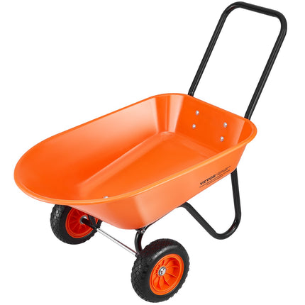Wheelbarrow Cart, 5 Cu. Ft. Load & 397 Lbs Capacity, 2 Wheels Garden Dump Cart, Garden Wagon With Handle & 10" Wide Track Wheels, Easy Loading Utility Yard Cart & Wagons For Outdoor Lawn Yard