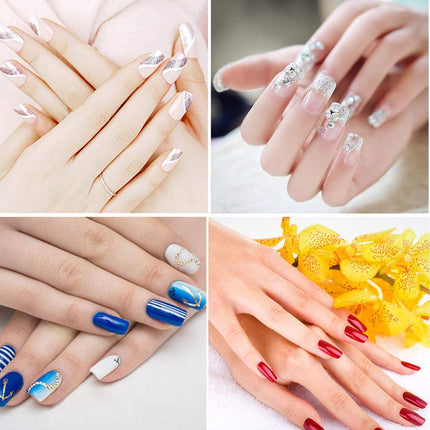 Beuniar 500PCS Acrylic Nail Tips French Artificial False Tip for Manicure with Box of 10 Sizes