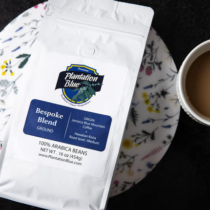 PREMIUM PLANTATION BLUE TRADITION CLASS EXPERIENCE 100% Blue Mountain Coffee Jamaica, Medium Roasted & Ground (8oz)