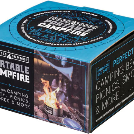 Endless Summer Portable Fire Pit - Compact Campfire with 3+ Hours Burn Time, No Embers, No Wood - Reusable and Easy to Light for Smores, Picnics, Camping, and Parties