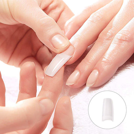 Beuniar 500PCS Acrylic Nail Tips French Artificial False Tip for Manicure with Box of 10 Sizes