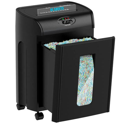 Woolsche Paper Shredder, 16-Sheet Cross Cut With 4.76-Gallon Pull Out Basket, P-4 Security Level, 3-Mode Design Shred Paper And CD/Credit Card, Durable&Fast With Jam Proof System Shredder For Office