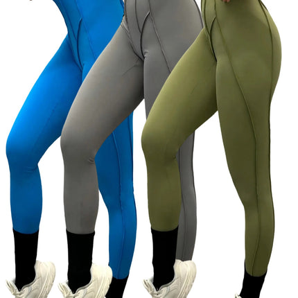 3 Pack Women's Quick Dry High Waist Tummy Control Yoga Pants Workout Leggings With Side Pockets