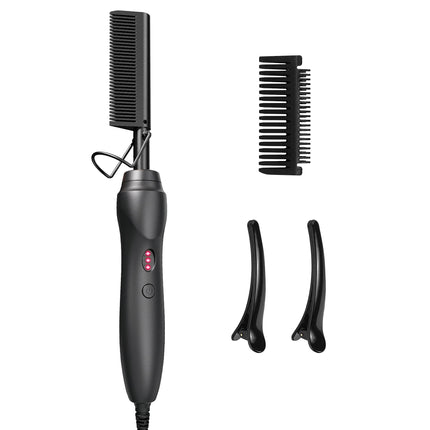 Electric Hot Comb Hair Straightener - Heat Pressing Combs, Ceramic Hair Straightening Comb, Curling Iron for Natural Black Hair Men Beard or Holiday Gift