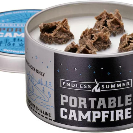 Endless Summer Portable Fire Pit - Compact Campfire with 3+ Hours Burn Time, No Embers, No Wood - Reusable and Easy to Light for Smores, Picnics, Camping, and Parties