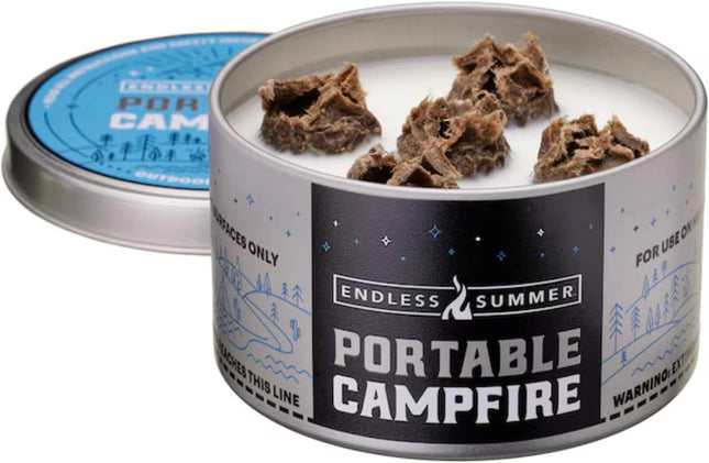 Endless Summer Portable Fire Pit - Compact Campfire with 3+ Hours Burn Time, No Embers, No Wood - Reusable and Easy to Light for Smores, Picnics, Camping, and Parties