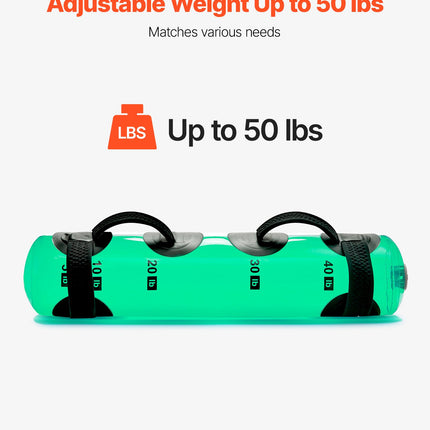 Water Weights Aqua Bag, Large Aqua Bags For Workout, 50 Lbs Adjustable Portable Stability Fitness & Full Body Exercise Equipment, For Strength Core And Balance Training, Home Gym Exercise, Clear