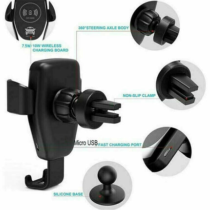 10W QI Wireless Fast Car Charger Mount Holder Stand Automatic Clamping Charging