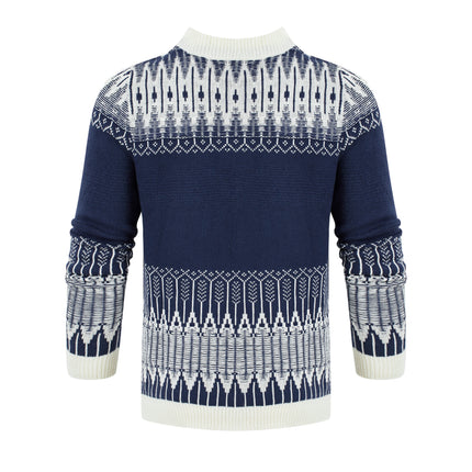 Men's Knitted Sweater Fashion Long-sleeved Pullover Tops Fall And Winter Clothing