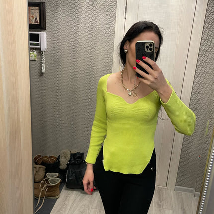 Women's Off-neck Pullover Long Sleeve Top Bottoming Sweater