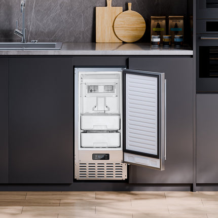 Undercounter Ice Maker 66 Lbs/Day Built-in Ice Maker Machine W/ Reversible Door
