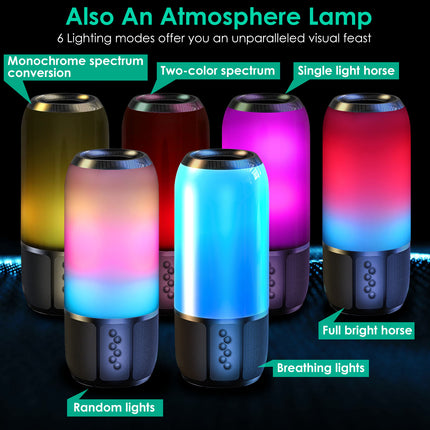 1Pc Wireless Portable Speaker Loud Stereo Speaker With 6 Color Changing Lights Radio Party TWS Speaker For Home Outdoor Travelling