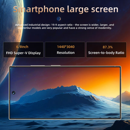 C25 Unlocked Phone Smartphone 8GB 256GB Android14.0 6800mAh 6.8inch 5G