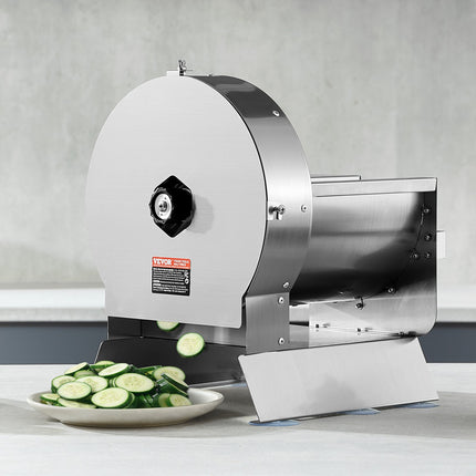 Electric Vegetable Slicer, 0-0.5'/0-12mm Thickness Adjustable Commercial Slicer Machine, Convertible To Manual, Stainless Steel Food Cutter Slicing Machine, For Potato, Lemon, Tomato, Apple