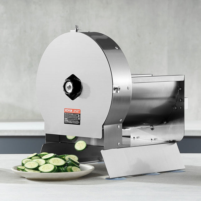 Electric Vegetable Slicer, 0-0.5'/0-12mm Thickness Adjustable Commercial Slicer Machine, Convertible To Manual, Stainless Steel Food Cutter Slicing Machine, For Potato, Lemon, Tomato, Apple