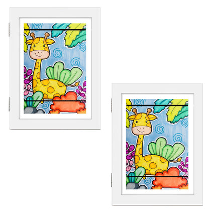 Kids Art Frame Front Opening Wooden Frame Artwork Display Storage Frame A4 Picture Frame Wall Display For Photo Art Projects Picture Children Drawing