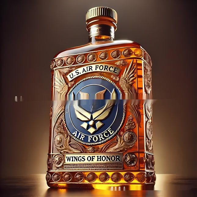 US Military Veterans Salute Whiskey Bottle