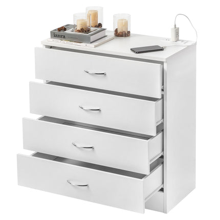 4 Drawers, 2 USB  2 Sockets, Bedside Table