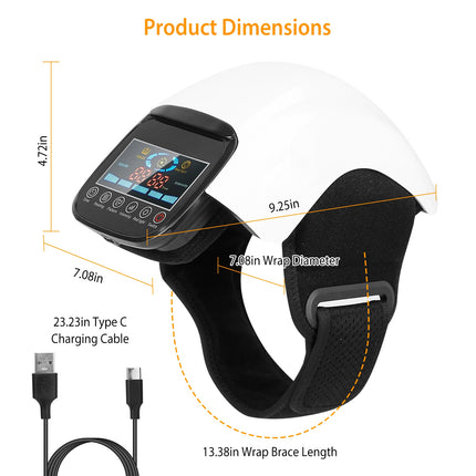 1Pc Electric Rechargeable Knee Massager Infrared Heat Pain Relief Therapy Knee Brace Wrap With Air Pressure Kneading Timer Temperature Adjustment
