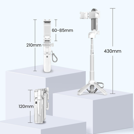 Phone Selfie Tripod Small With Romote - 3 In 1 Cell Phone Tripod Stick 4 Sections Extenable Foldable Pocket Size 2 Cold Shoe Mount 360 Degree Rotation 33ft Remote Control For Phone Smartphone