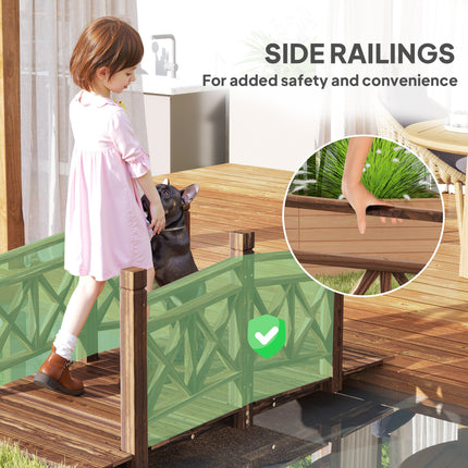 5 ft. Wooden Garden Bridge Footbridge for Backyard Ponds, Creeks, Streams, Carbonized