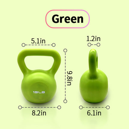 15lbs Kettlebell Set, Strength Training Kettlebells Weight Set For Women, Vinyl Coated Kettle Bell For Home Gym Workout Weight Lifting Equipment, Comfortable Grip Wide Handle Weights