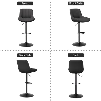 Bar Stools, Adjustable Modern Swivel Bar Stools With Backs, Counter Height Performance Fabric Island Chairs For Home Kitchen
