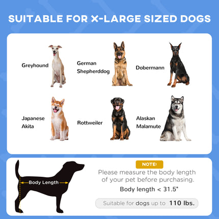 48" x 36" Elevated Portable Dog Cot Cooling Pet Bed with UV Protection Canopy Shade, Dark Blue
