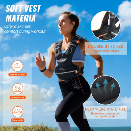 Adjustable Weighted Vest, 20-32lb Weight Vest With 6 Ironsand Weights And  Reflective Stripe, Body Weight Vest Exercise Set For Men Women, Workout Equipment For Strength Training Running Jogging
