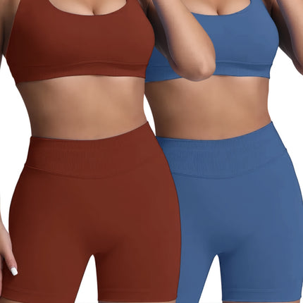2-Pack Set Stretchy Sports Bra - Anti-Bacterial Fabric