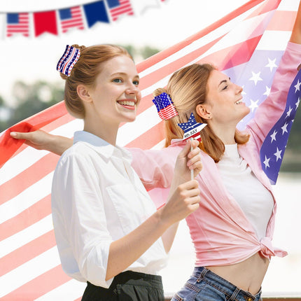 3Pcs American Flag Shaped Claw Clips USA Patriotic 4th Of July Design Hair Accessories Red White And Blue Hair Clips For Independence Day Veterans' Day Clearance