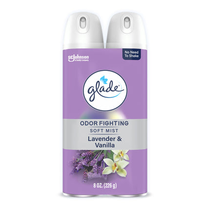 Glade Air Freshener Room Spray, Odor Fighting to Deliver Long Lasting Freshness, 8 Oz, 2 Count