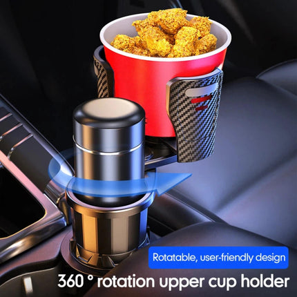 Car Cup Holder Expander Adjustable Base 2 in 1 Dual Layer Cup Holder Large Capacity Storage 360 Degree Rotating Cup Slot Large 10/40 oz Bottles & Big Drinks Travel Cup